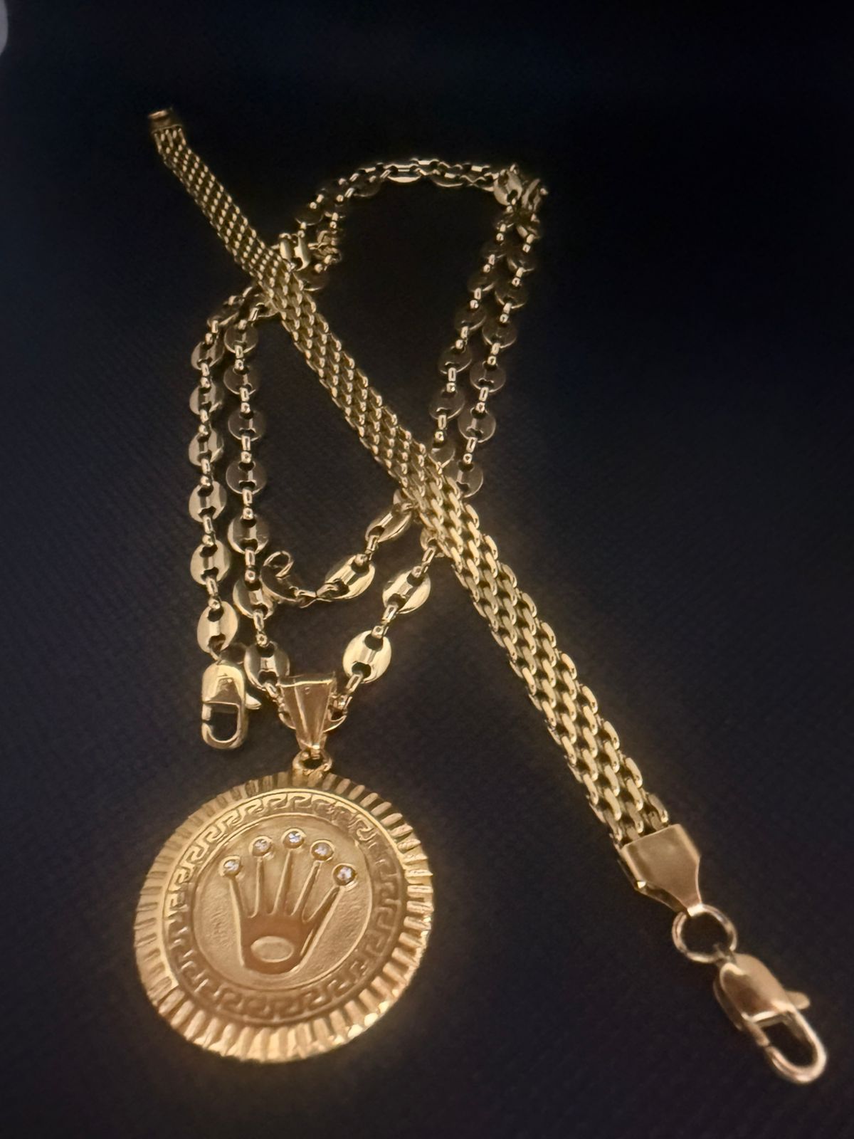 Combo Trilogía Deluxe Gucci - Cadena+Pulsera+Dije